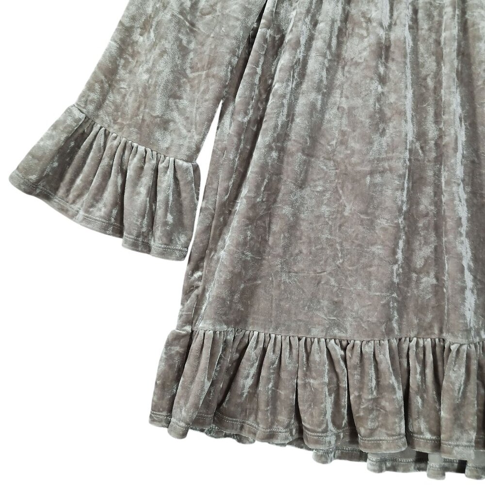 Beachllunchlounge, Crushed Velvet Peasant Top, X-S, Bell Sleeve, Ruffled, Boho - Picture 6 of 11
